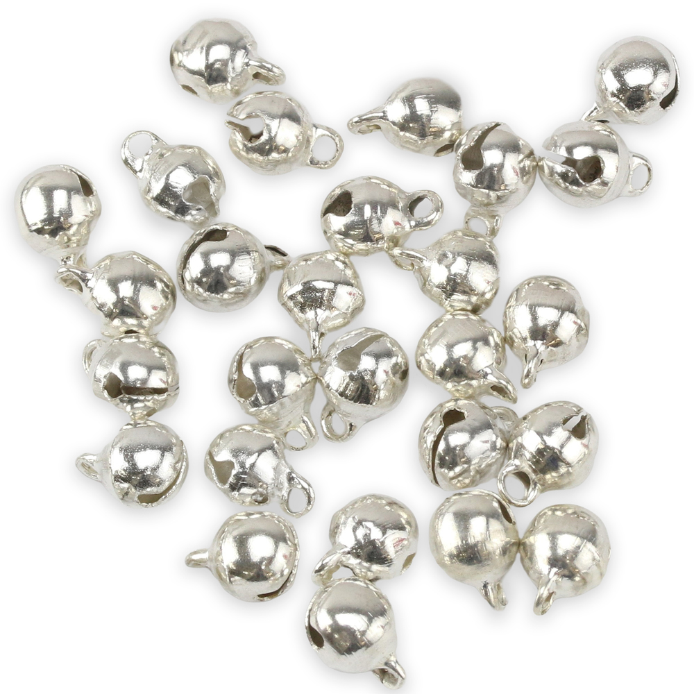 Rivets and Findings Silver Bells, 6mm - Pack of 100